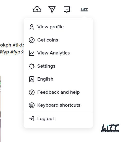 TikTok log out menu (Story by LiTT website)